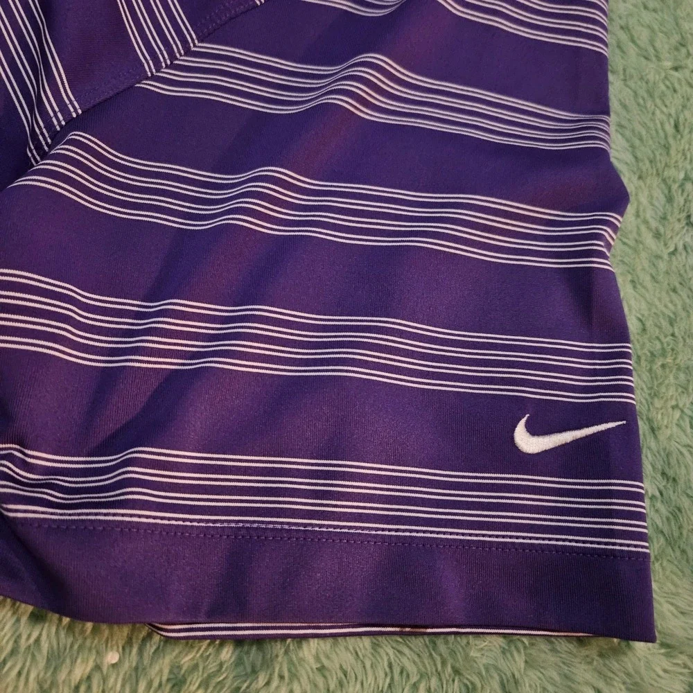 Nike Golf Tour Performance Dri-FIT Polo Shirt Mens XL‎ Striped Purple